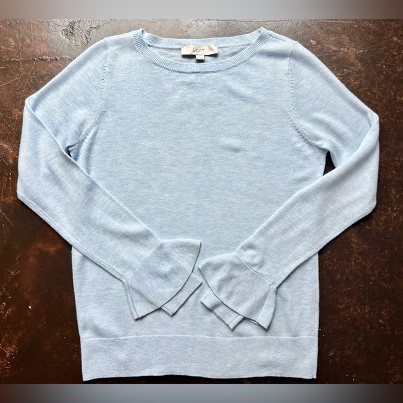 LOFT Women's Light Blue Sweater (834) - Picture 1 of 11